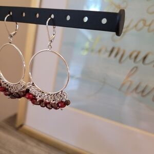 Vintage Avon earrings gold tone with red beads